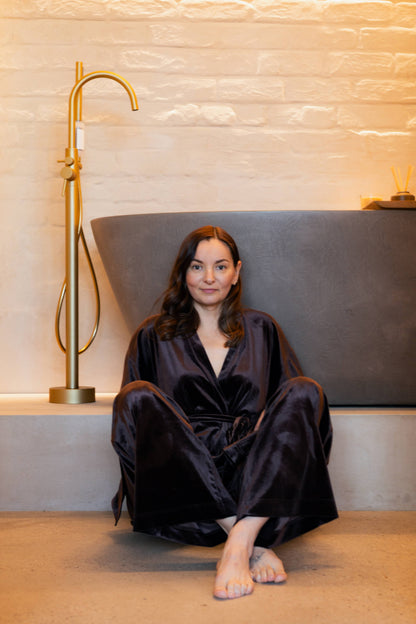Samta kimono komplekts Šokolāde